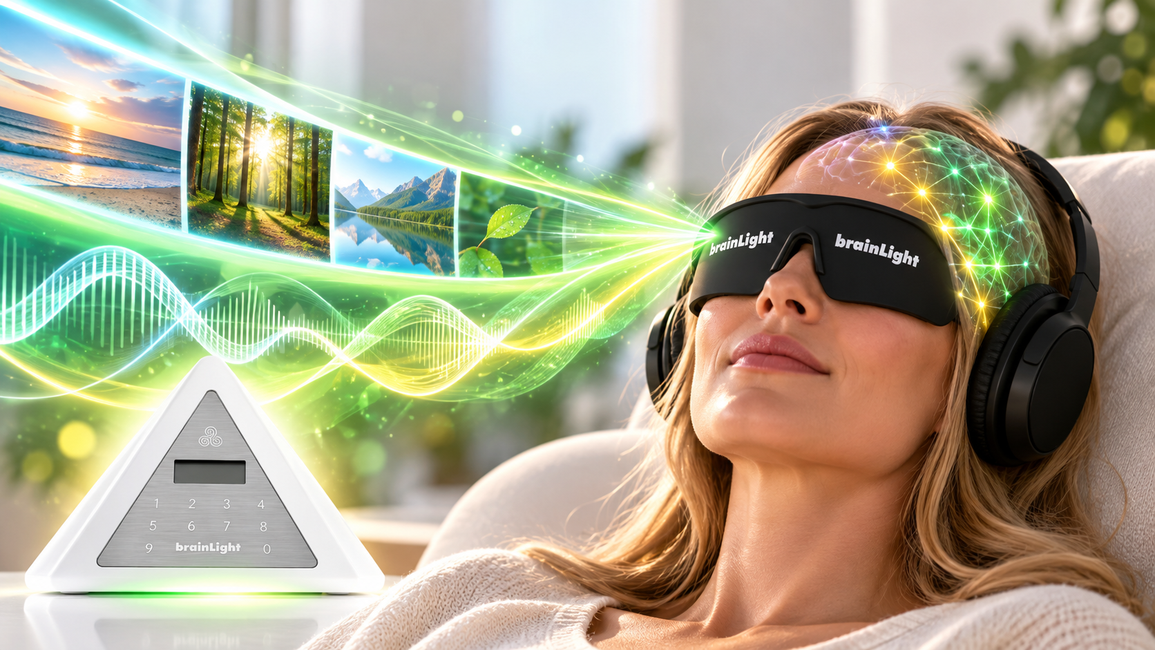 brainLight Anwendung mit Licht und Klang