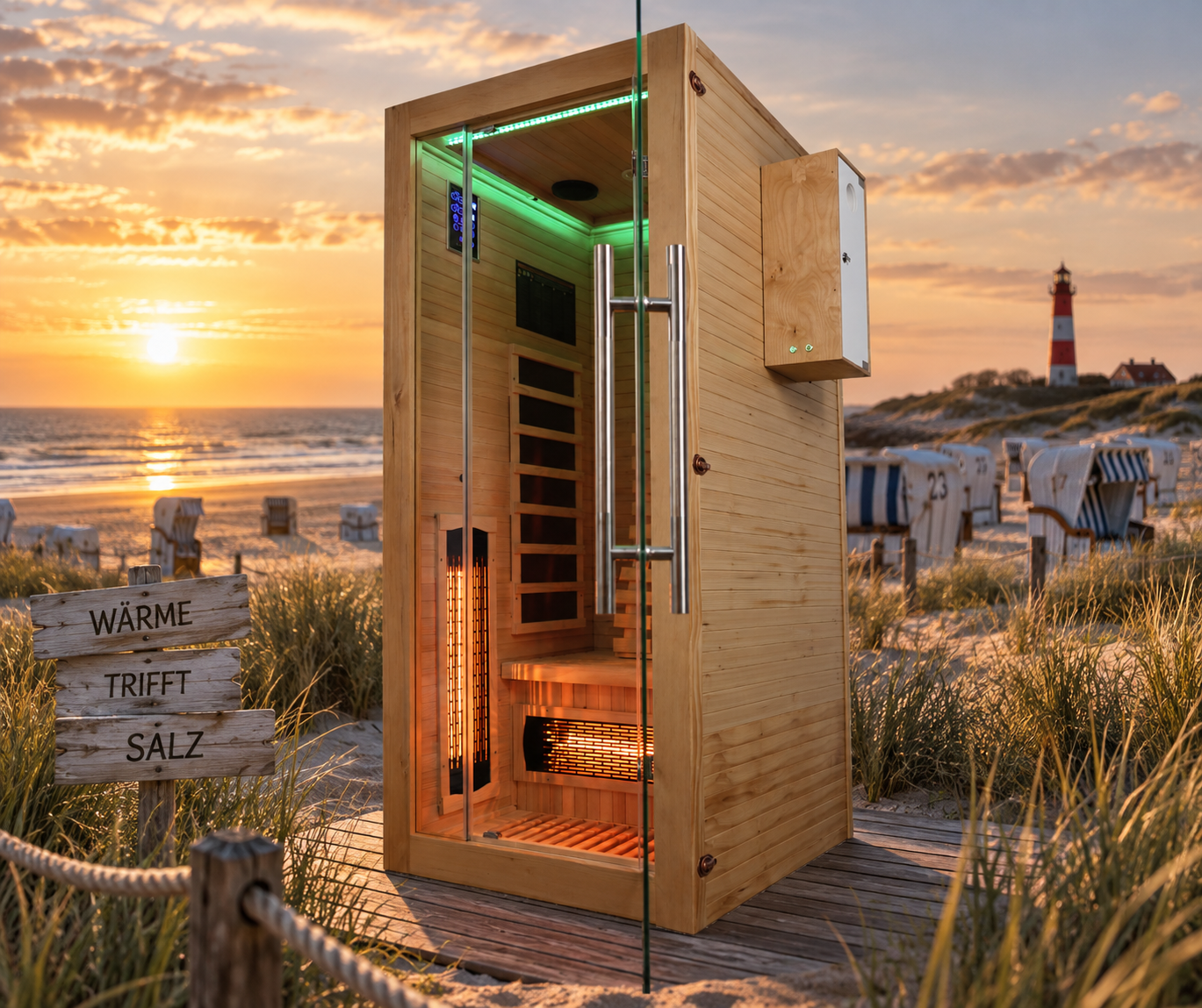 Infrarotkabine am Nordseestrand