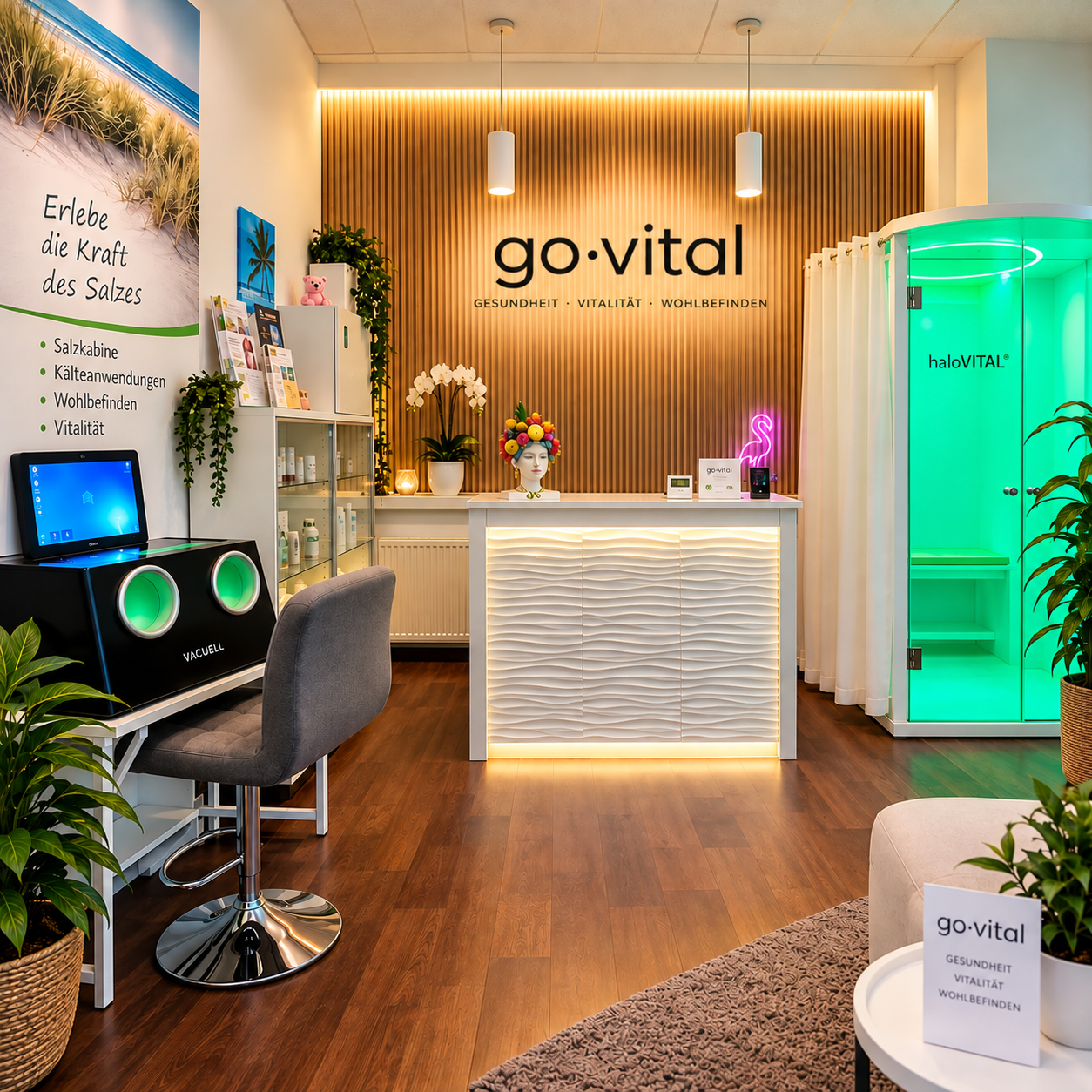 Innenansicht eines modernen Wellnessstudios