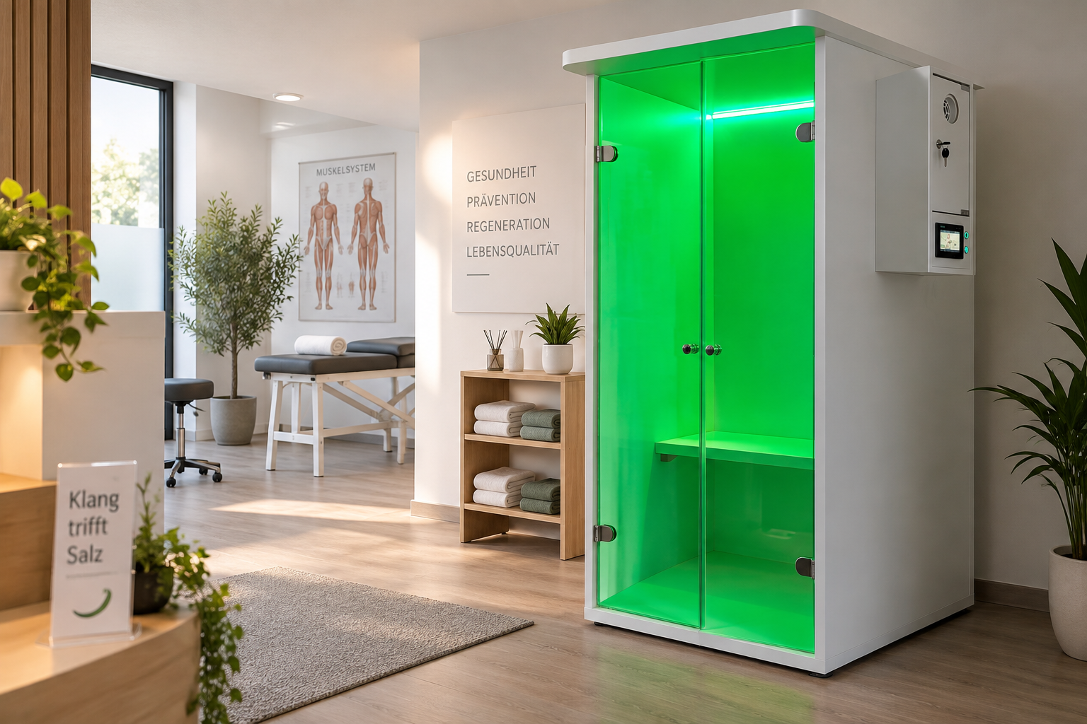 haloVITAL® Studio Salzkabine in einer modernen Praxis