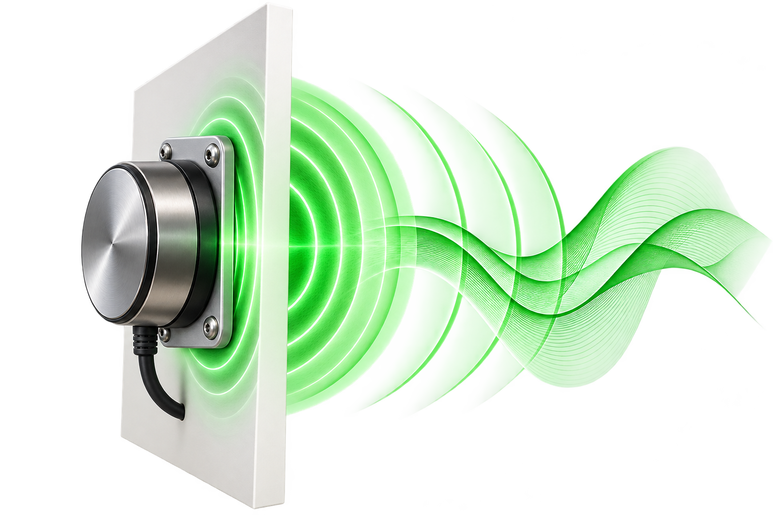 Vibrationstransducer mit visualisierten Schwingungen